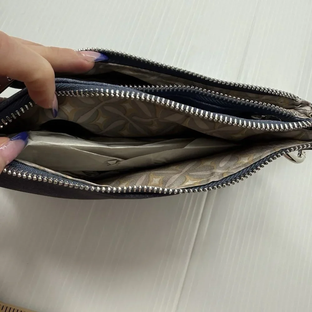 CXL Christian Lacroix Denim Double Pouch Wristlet 2 in 1 NWT Indigo Organizer